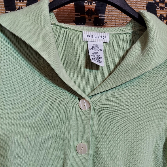 White Stag Green Cropped Cardigan - Picture 4 of 5